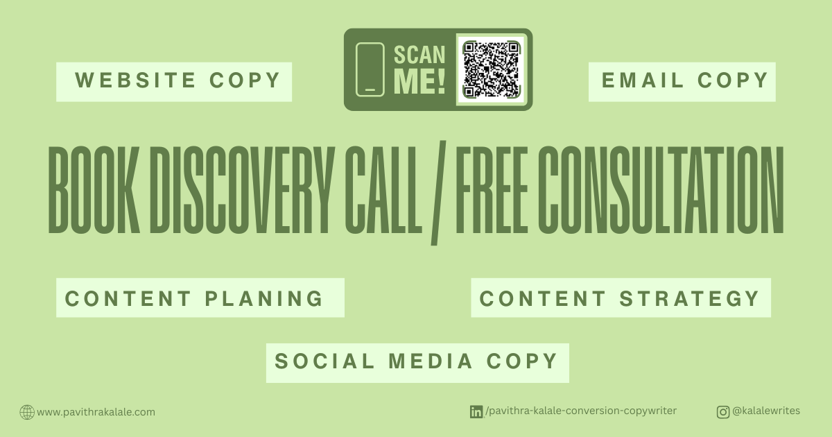 Book Discovery Call or Free Consultation with Pavithra Kalale